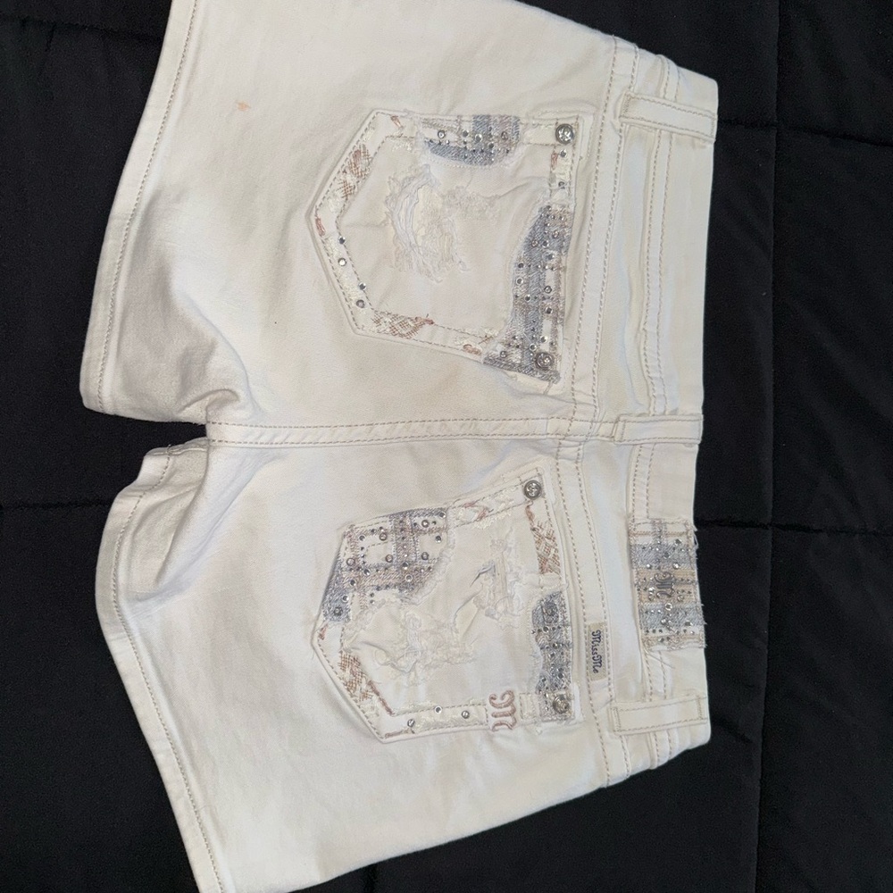 Miss Me White Jean Shorts Distressed Cut-Off Style